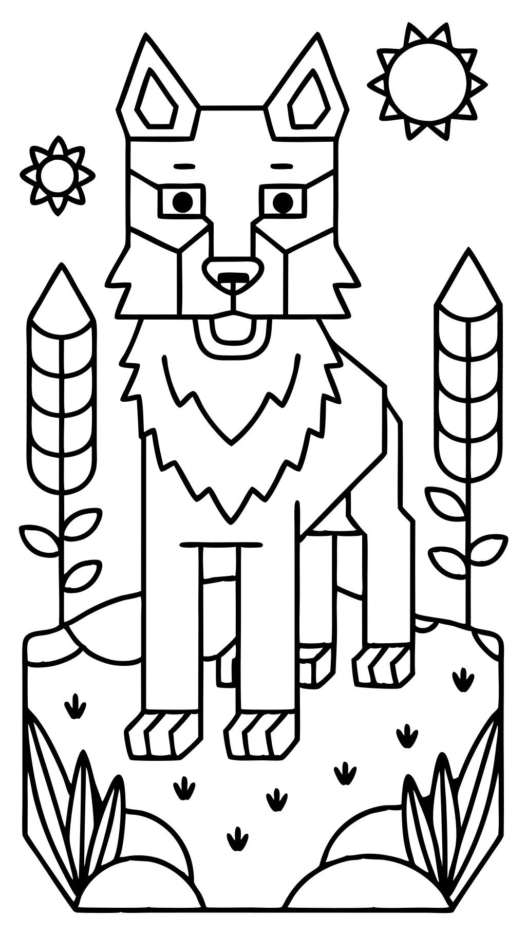 minecraft wolf coloring page